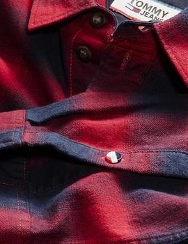 Camisa Tommy Jeans Flannel Check rojo