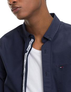 Camisa Tommy Jeans Tape Detail marino