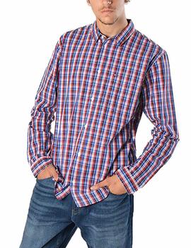 Camisa Tommy Jeans Mini Check azul