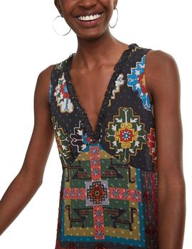 Vestido Desigual Nicole étnico verde