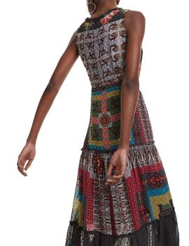 Vestido Desigual Nicole étnico verde