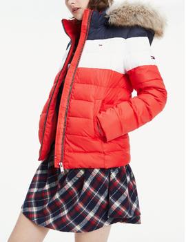 Chaqueta Tommy Jeans Modern Colorblock rojo