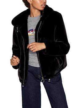 Chaqueta Pepe Jeans símil pelo Marthies negro