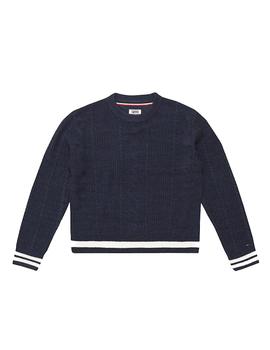 Jersey Tommy Jeans Easy Cable marino