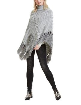 Poncho Desigual Knitted Poncho Soft gris