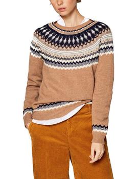 Jersey Esprit jacquard camel