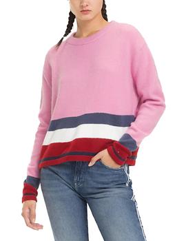 Jersey Tommy Jeans Regular Stripe rosa