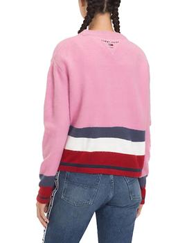 Jersey Tommy Jeans Regular Stripe rosa