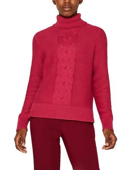 Jersey Esprit cuello vuelto fucsia