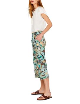 Pantalón Esprit culotte estampado verde