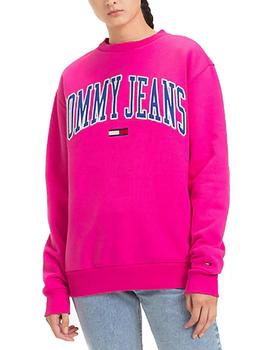 Sudadera Tommy Jeans Classics Logo fucsia