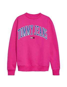 Sudadera Tommy Jeans Classics Logo fucsia